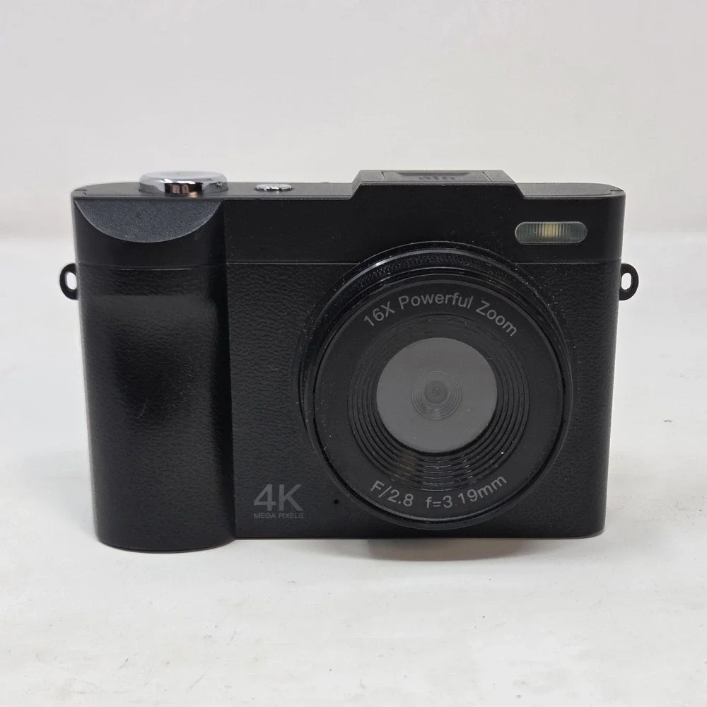 4K Digital Vlogging Camera 16X Zoom Flip Screen w/ 64GB SD Card Black